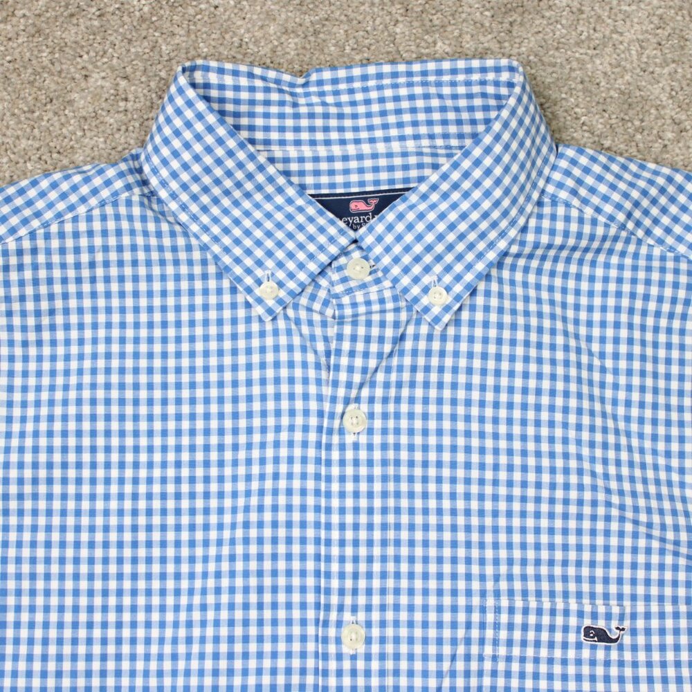 Vineyard Vines Shirt Men Large Blue Classic Fit Tucker Cotton Stretch L/S Button - Picture 6 of 14